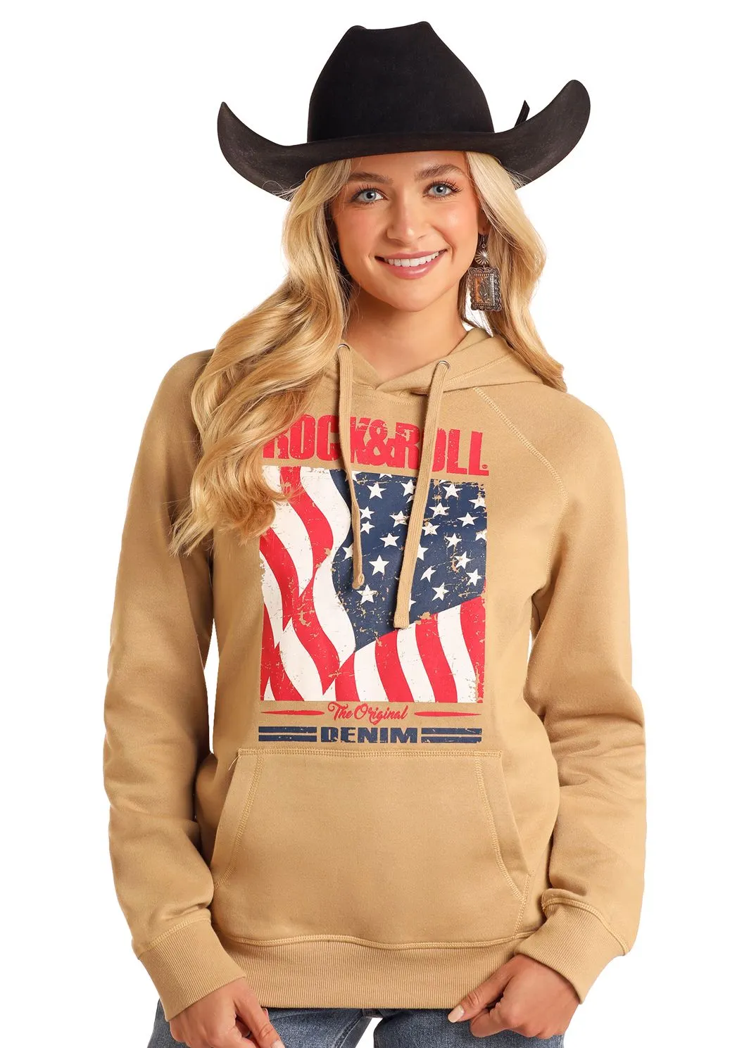 Rock & Roll USA Flag Graphic Hoodie