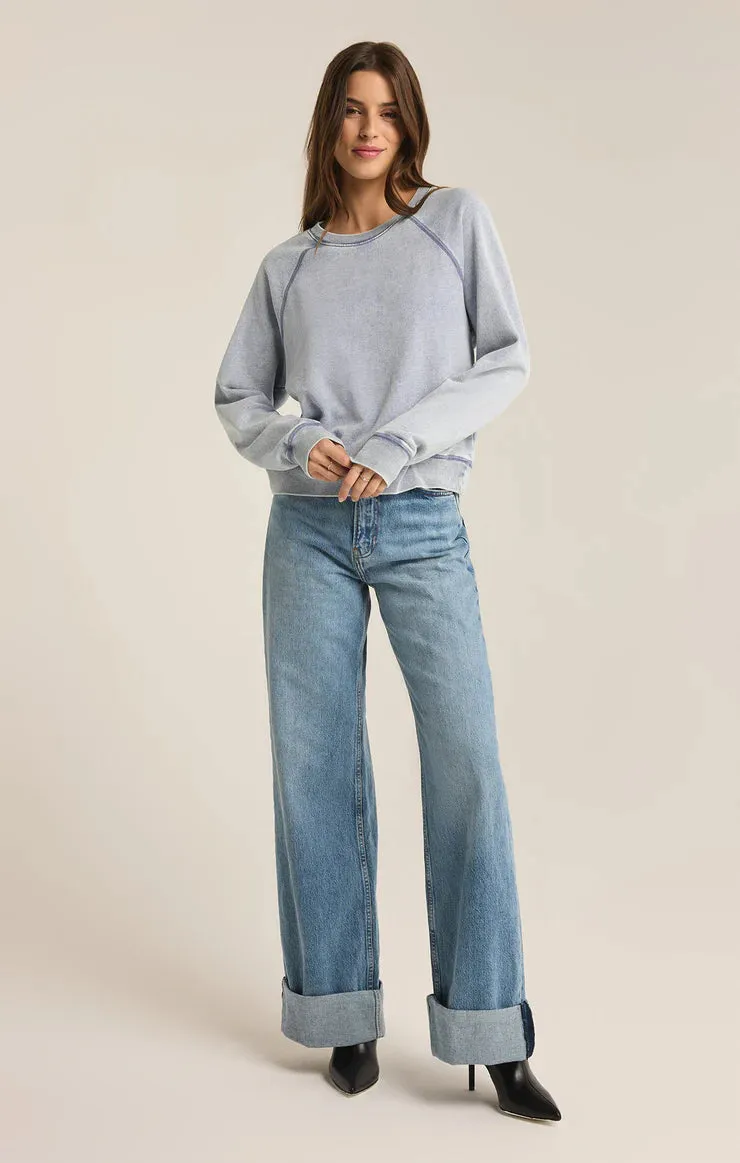 Saldana Knit Denim Sweatshirt