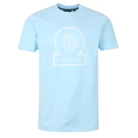 Sandbanks Logo Graphic T Shirt in Crystal Blue