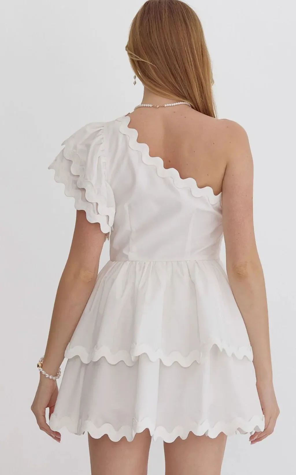 SCALLOP RUFFLE WHITE ROMPER