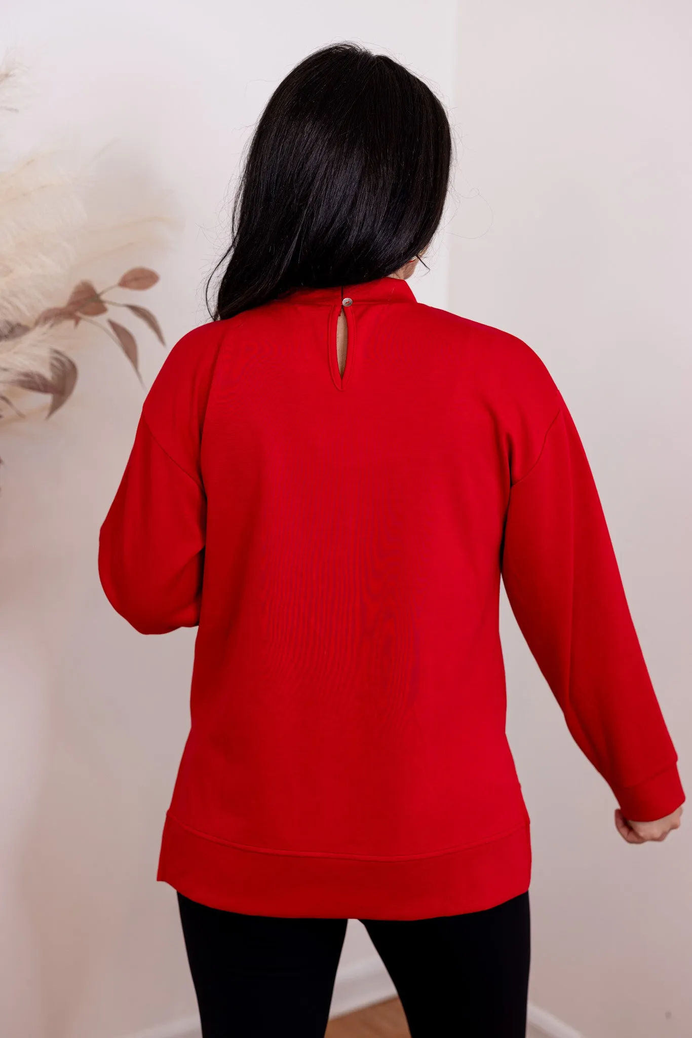 Scuba Knit Perfection Red Top