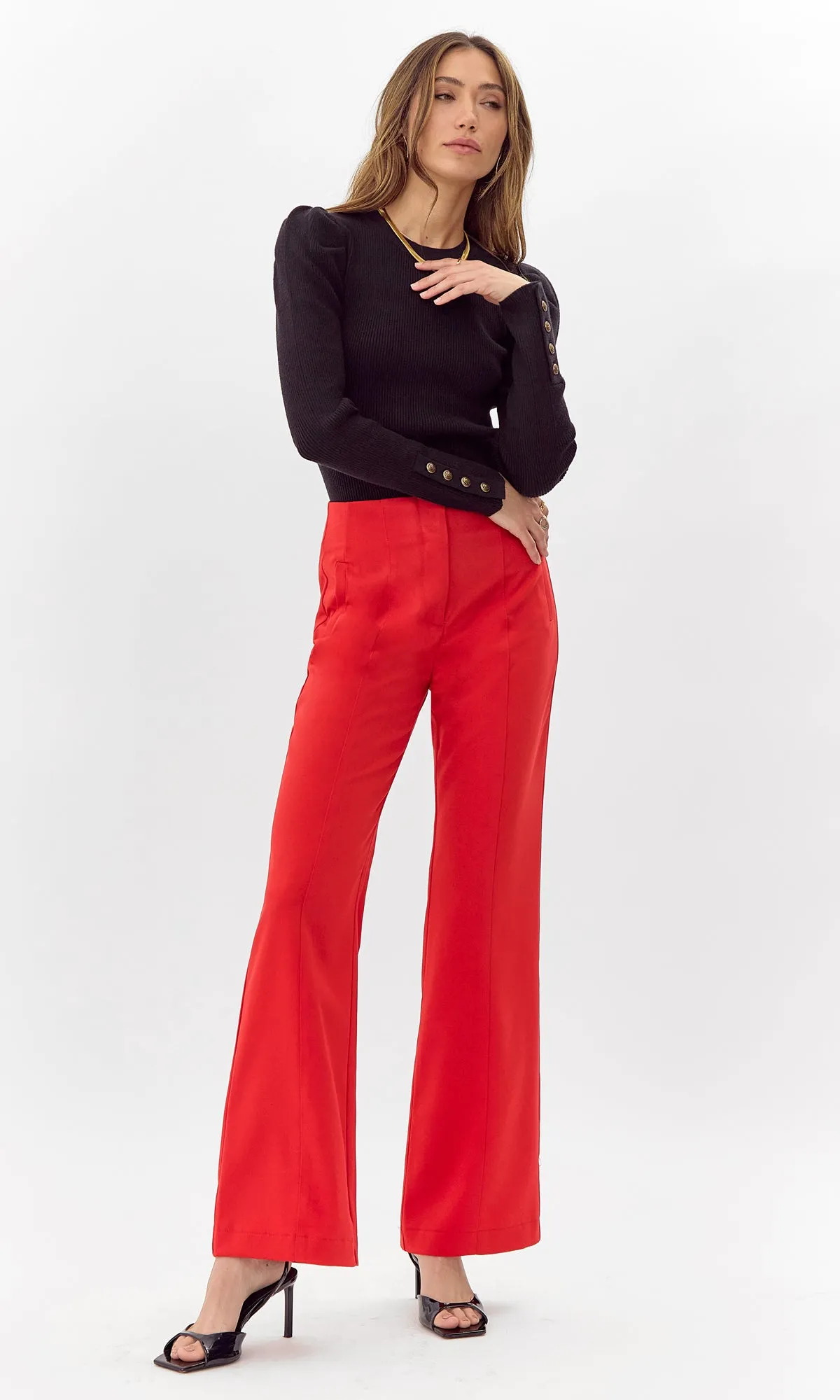 Selene High Waist Front Seam Trousers