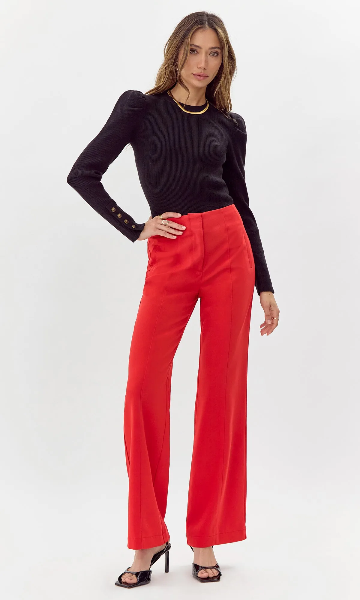 Selene High Waist Front Seam Trousers