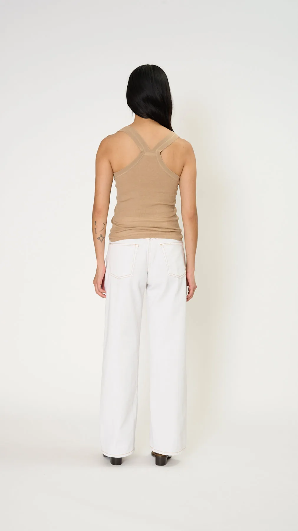 Skinny Rib Cami in Sand