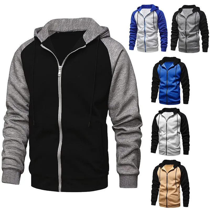 Sleeve Sweater New Coat Men's Color Blocking Fashion Raglan