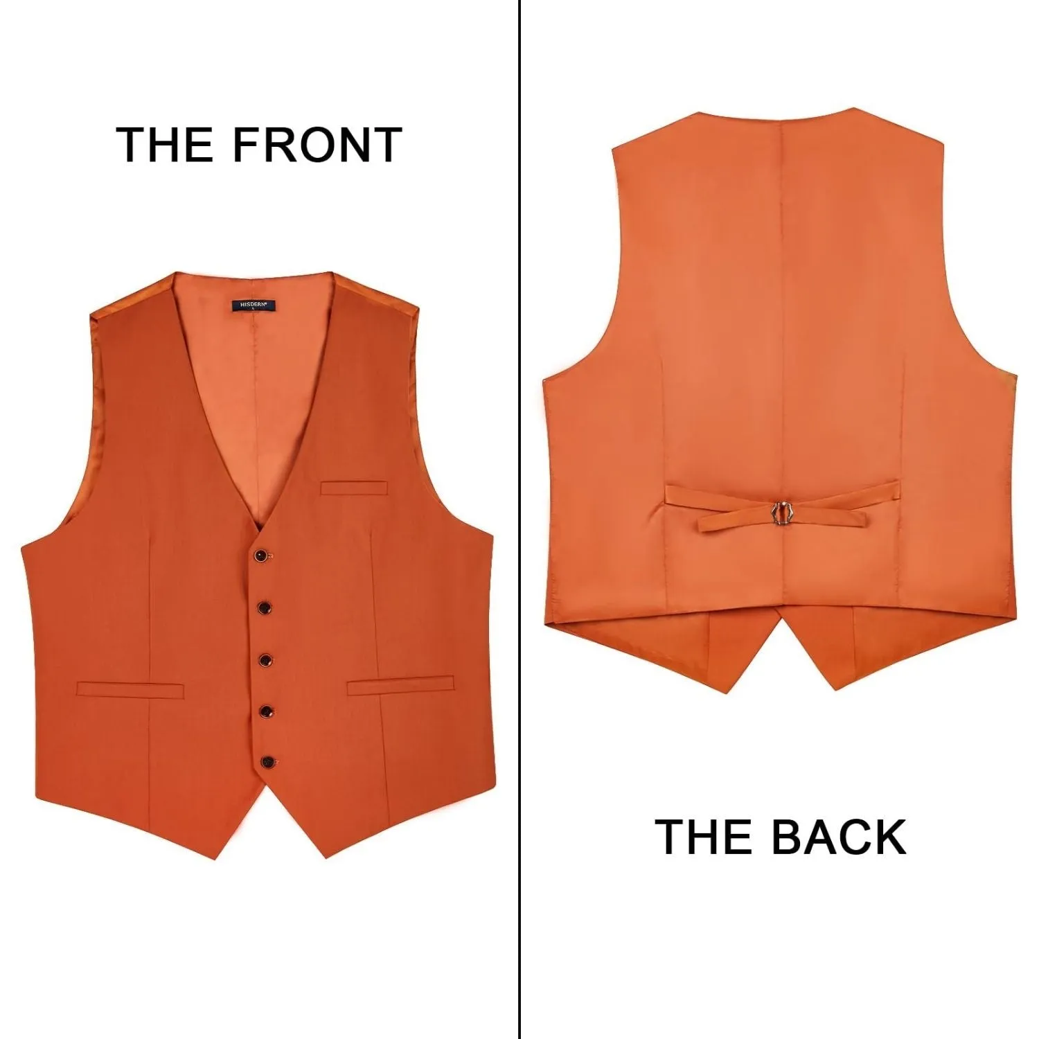 Solid Slim Suit Vest - DARK ORANGE