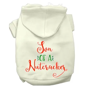 Son Of A Nutcracker Screen Print Dog Hoodie Cream S