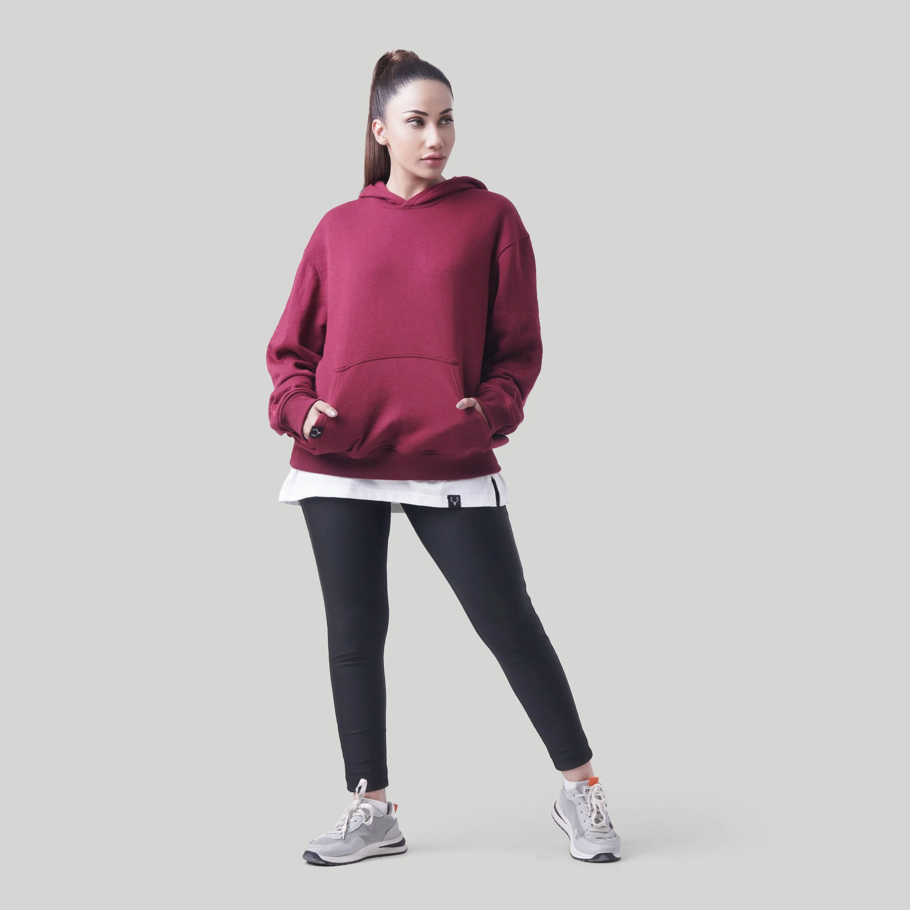 Stag Boxy Fit Rest Day Unisex Hoodie (Maroon)