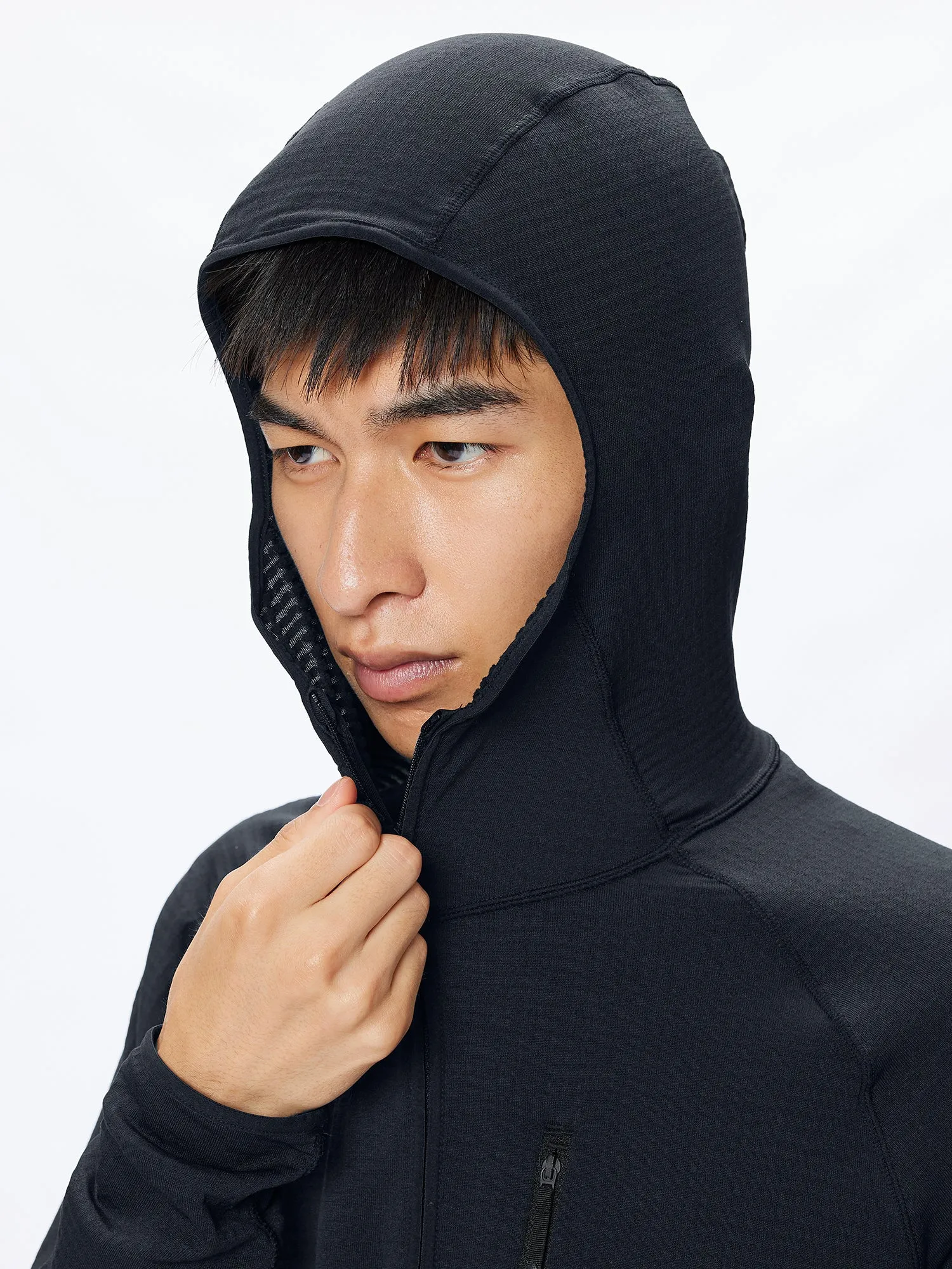 Stretch Grid Zip Hoodie