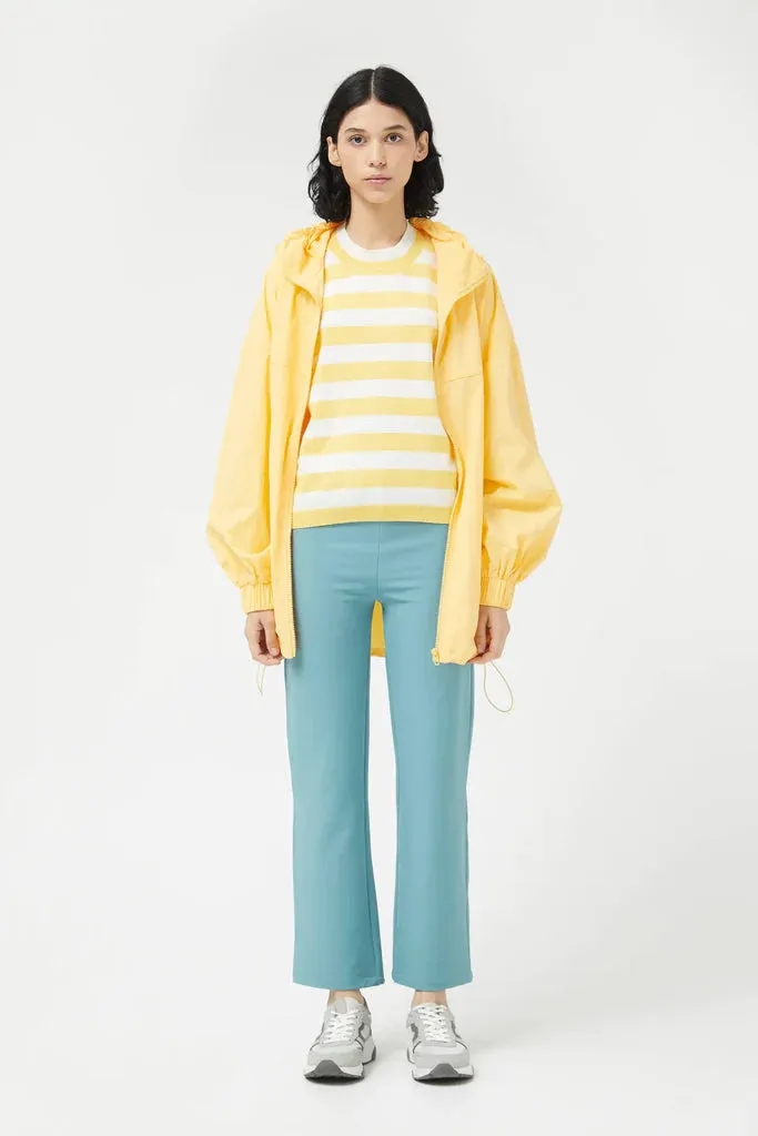 Striped Short Sleeve Sweater - Yellow