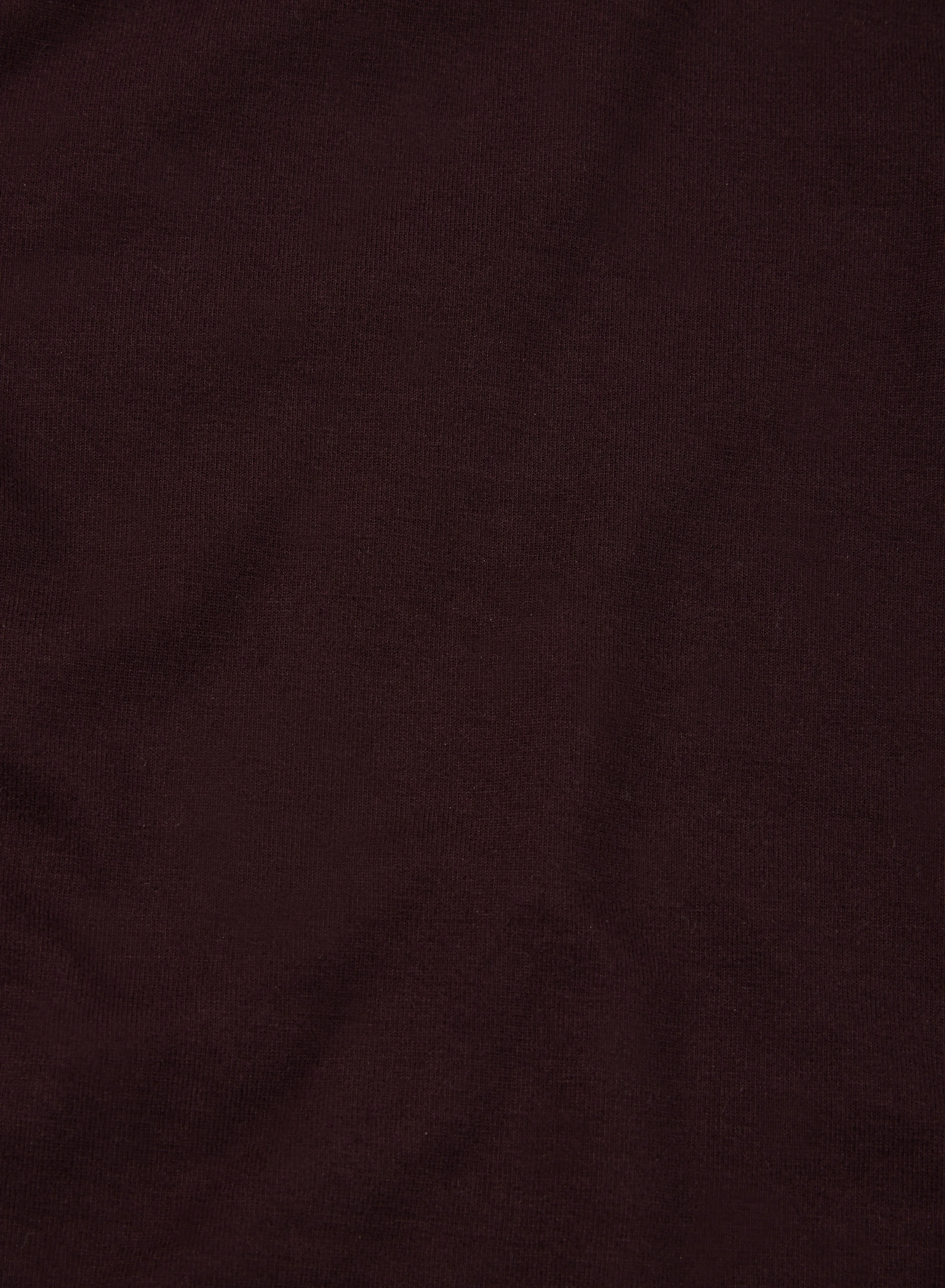 T-shirt Aubergine Col Rond Manches Courtes en Viscose et Élasthanne