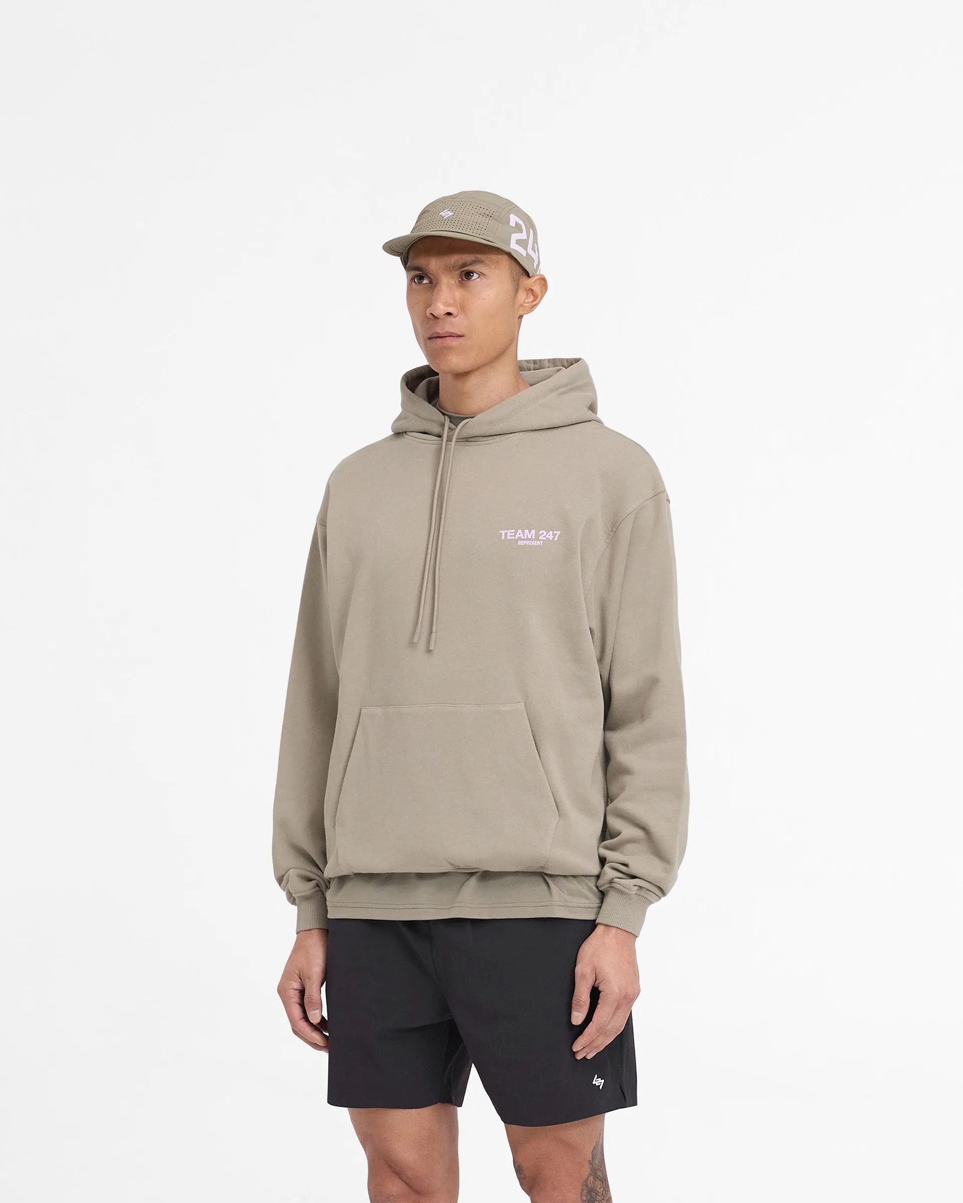 Team 247 Oversized Hoodie - Khaki Lilac