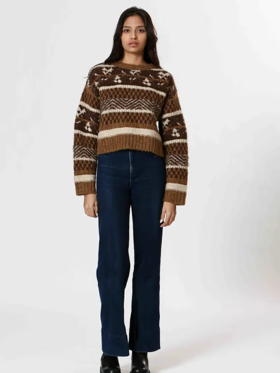 The Korner Knitted Sweater | Brown