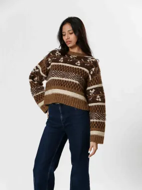 The Korner Knitted Sweater | Brown