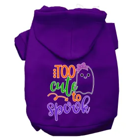 Too Cute To Spook-girly Ghost Screen Print Dog Hoodie Purple Xxl