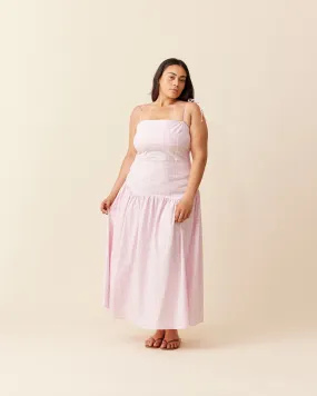 TRULLI MAXI DRESS PINK GINGHAM