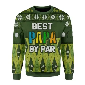 Ugly Sweater Best Papa By Par Ugly Christmas For Men Holiday Sweater