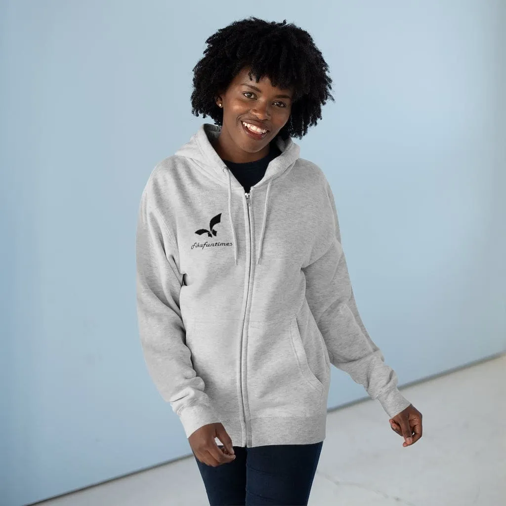 Unisex Zip Up Side Pocket Fikafuntimes Print Hoodie