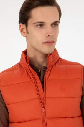 USPA Men Vest Quilted S/L Orange VR031 USPJK156 US POLO ASSN.