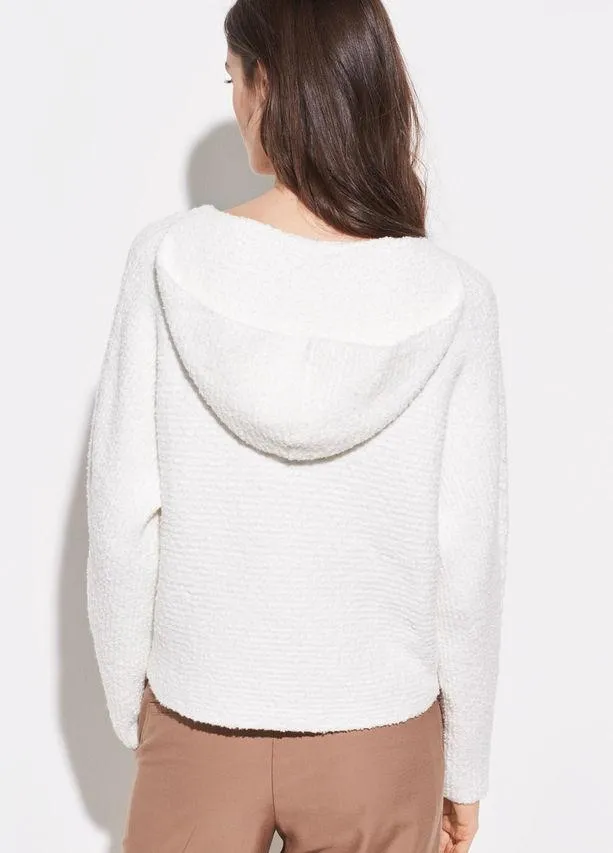 VINCE - Relaxed Textured Hoodie White