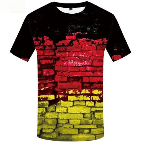 Wall T shirts Men German Flag T shirts Funny Vintage Tshirt Anime Short Sleeve Punk Rock Mens Digital Slim Sport