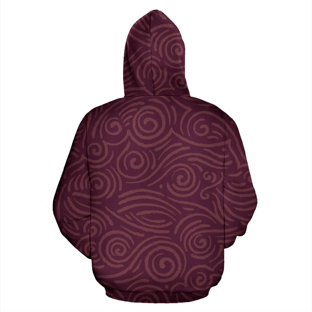 Waves and Spirals - Red | Hoodie | Mandalazed