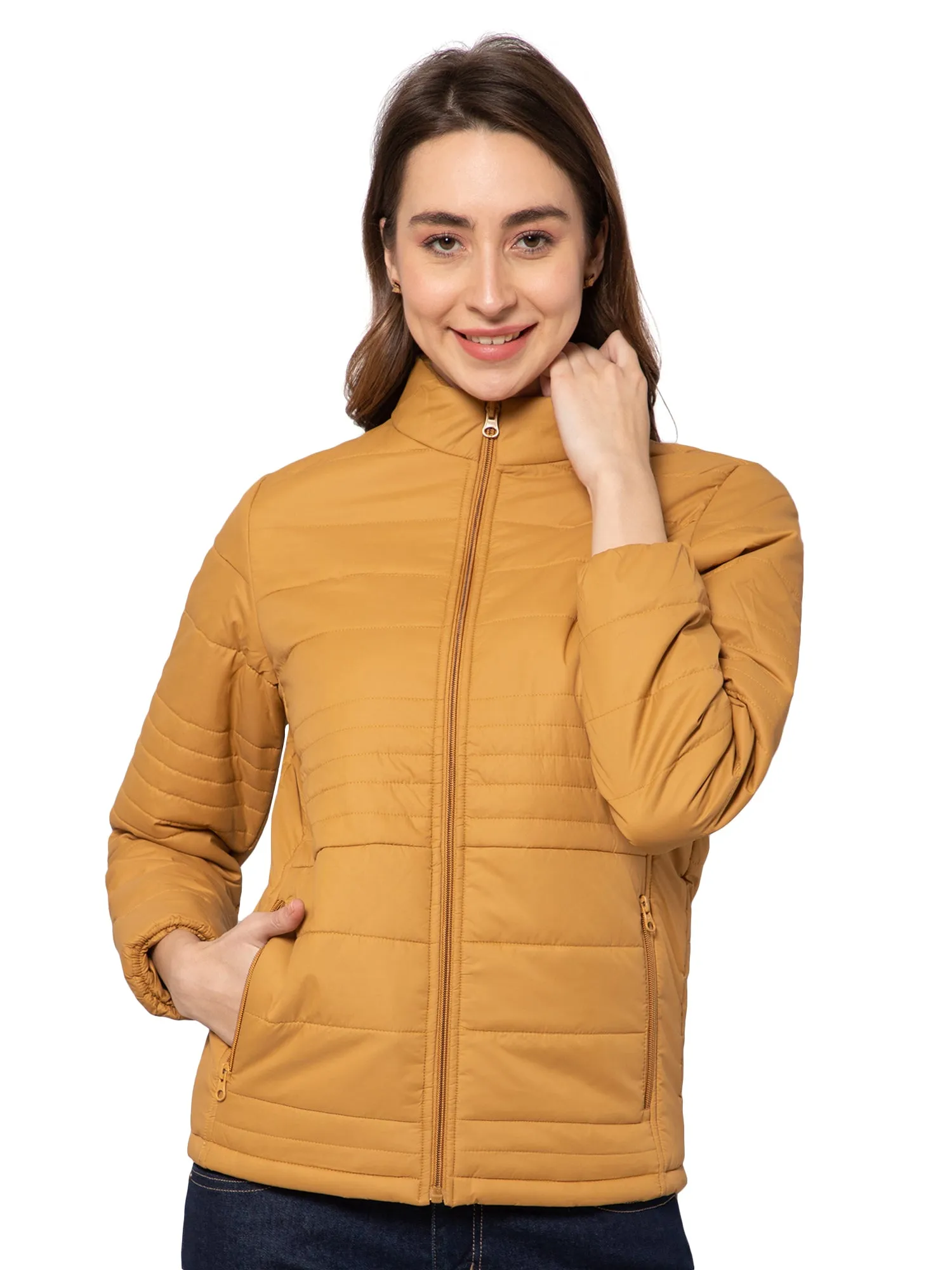 Women's Casual  Mustard Quilted  Jacket