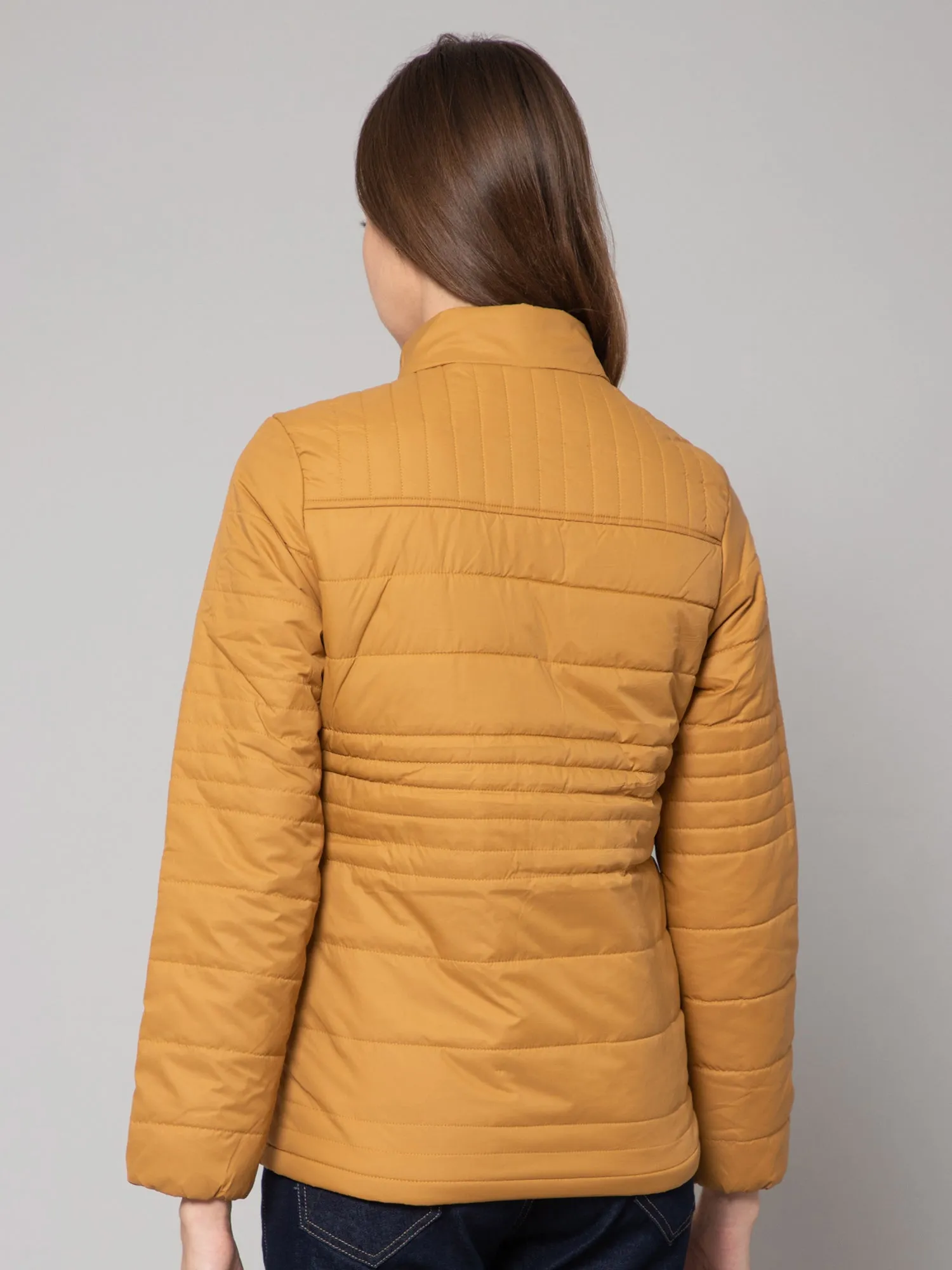 Women's Casual  Mustard Quilted  Jacket