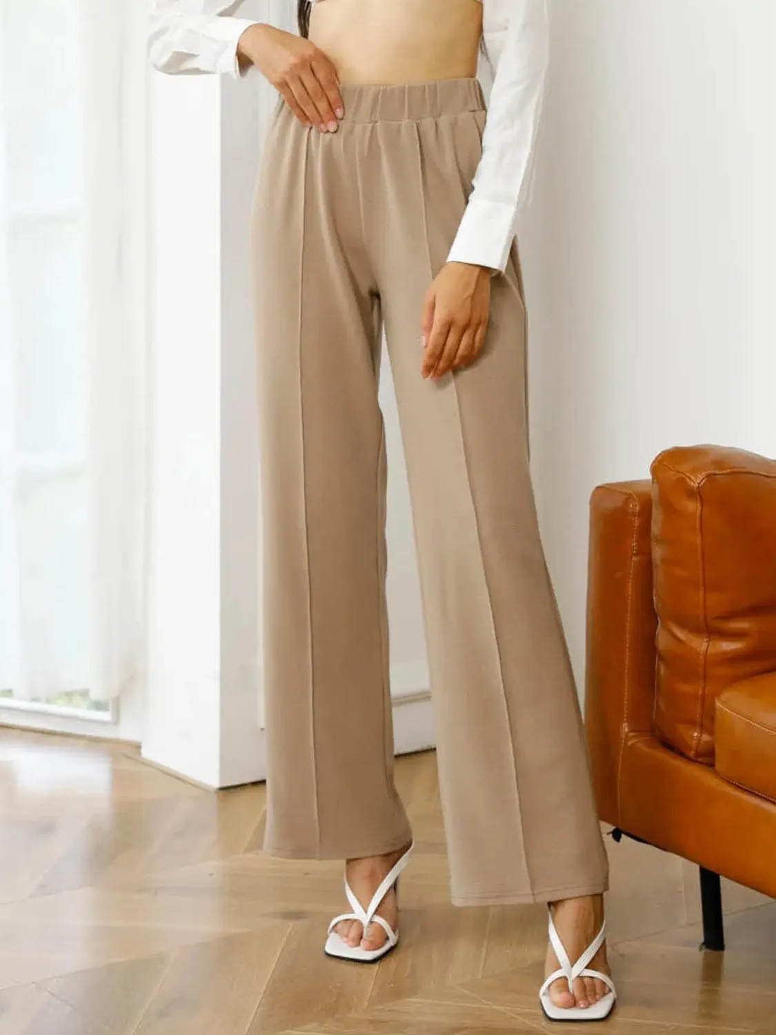 Women's Classic High Waist Straight Leg Pants