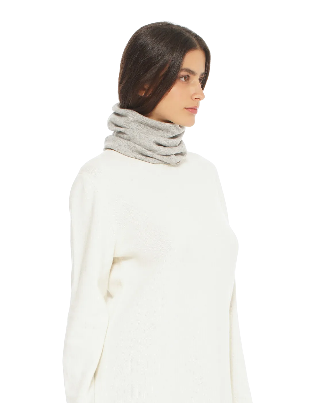 Women's Pure Cashmere Collar Scarf Light Grey