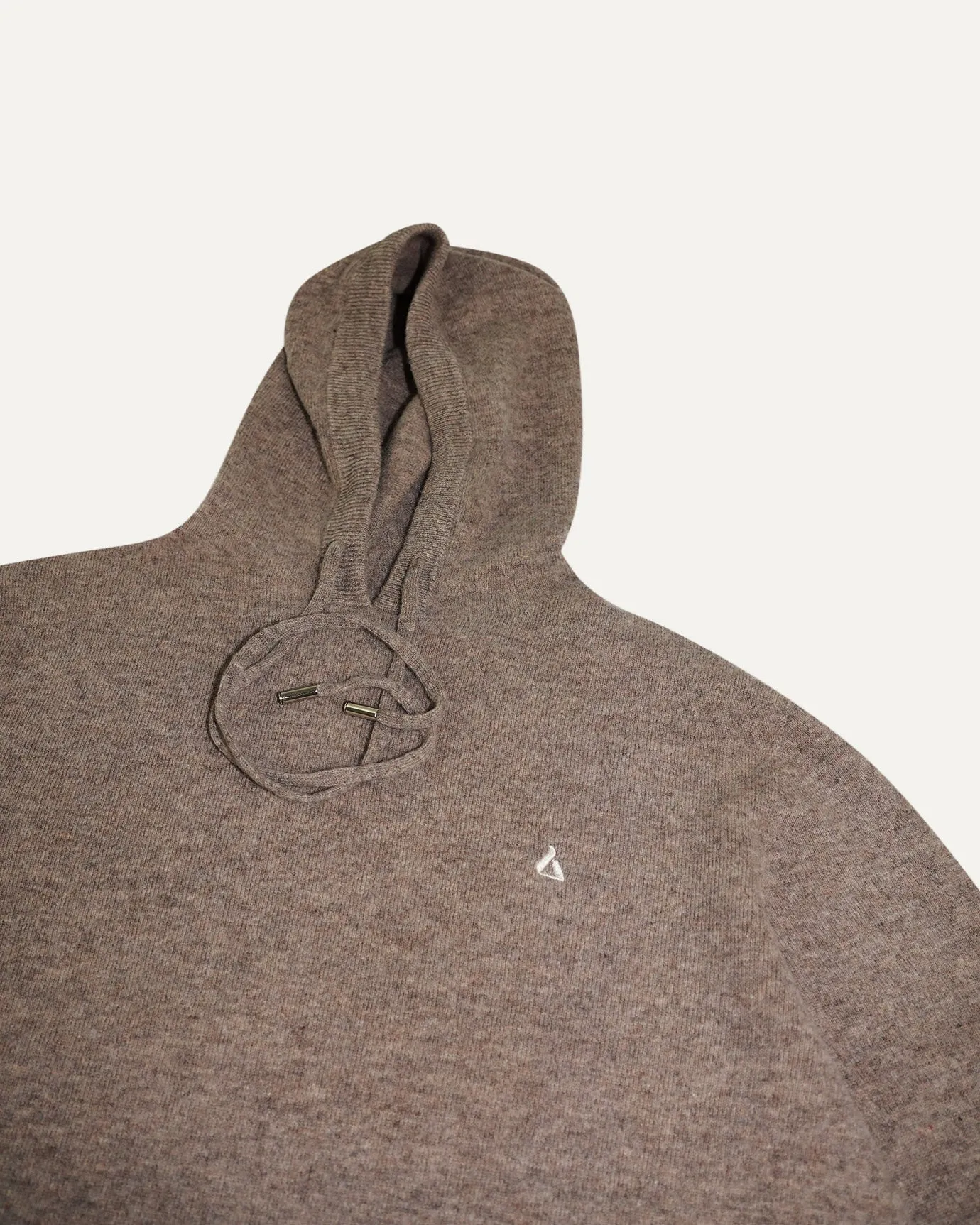 Wool Classy Hoodie - Camel & Light Beige Logo