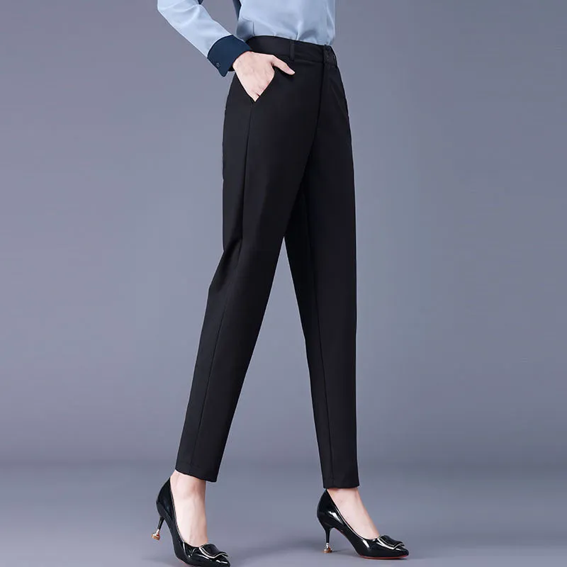 xiangtuibao White Suit Pants for Women  Spring, Summer, Autumn New Cargo Pants High Waist plus Size Trousers Straight Ankle-Tied Harem Pants