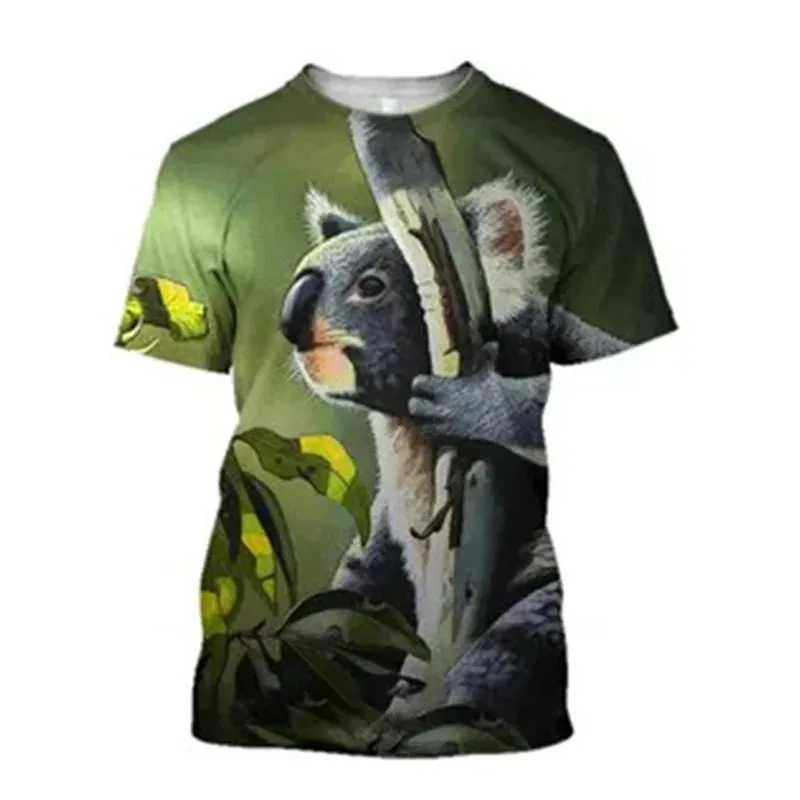 Xs- xl Jungle Animal 3D Camouflage Print Men's Casual Round Neck Short Sleeve  Quick Drying Oversized T-shirt.